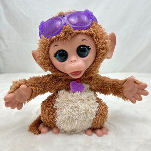 Hasbro FurReal Friends Baby Cuddles Giggly Monkey 2013 8" Toy Tested & Works